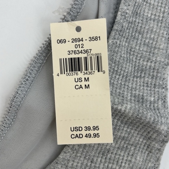 Aerie Holiday grey best lace waffle longline bralette‎ size Medium NWT - Picture 3 of 12